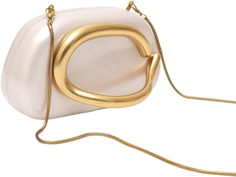DEBIMY Women Acrylic Clutch Box Metal Handle Evening Bag Trendy Ladies Shoulder Crossbody Purse for Wedding Party Causal - Image 2